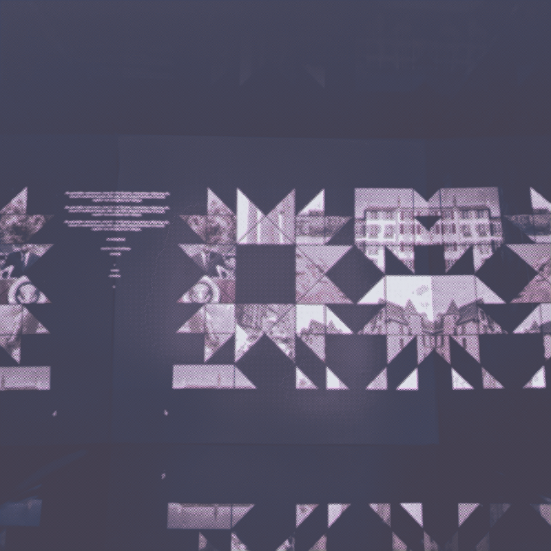 an early version of the collage design as it was to be displayed